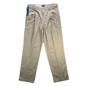 Dockers Khaki Pants Mens 32x32 Tan Pleated Classic Fit Dress NWT